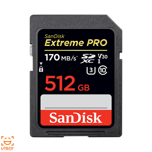 کارت حافظه SD سن دیسک Sandisk 512GB Extreme PRO UHS-I SDXC 170MB/S