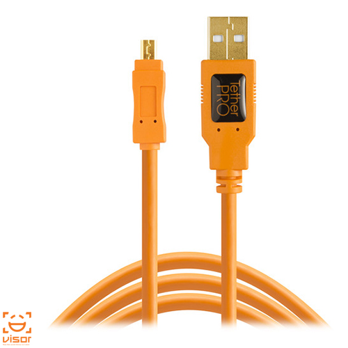 کابل یو اس بی  TetherPro CU8015_ORG USB 2.0 Type-A Male to Mini-B Male Cable (15', Orange)